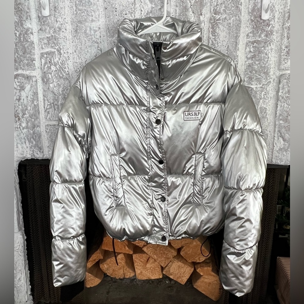 Silver Puffer Jacket - image 4